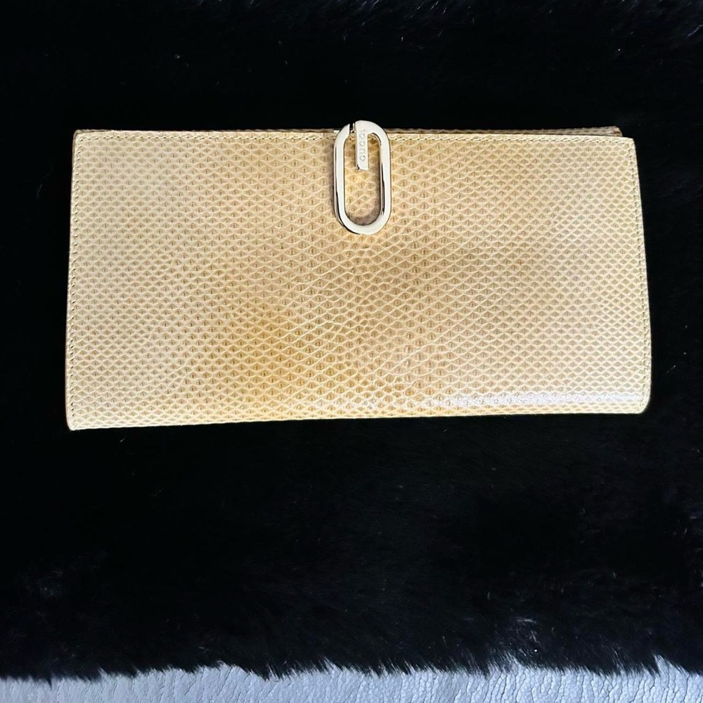 Gucci Beige Python Clutch Wallet - image 1
